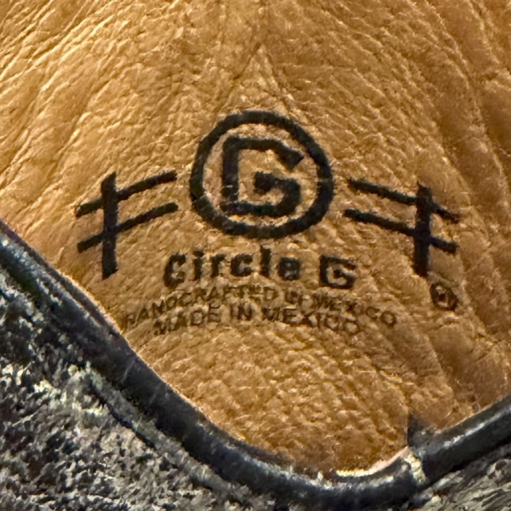 Circle G Brown Dragonfly Embroidered Square Toe Western Cowgirl Boots - Size 6.5 - Picture 12 of 15